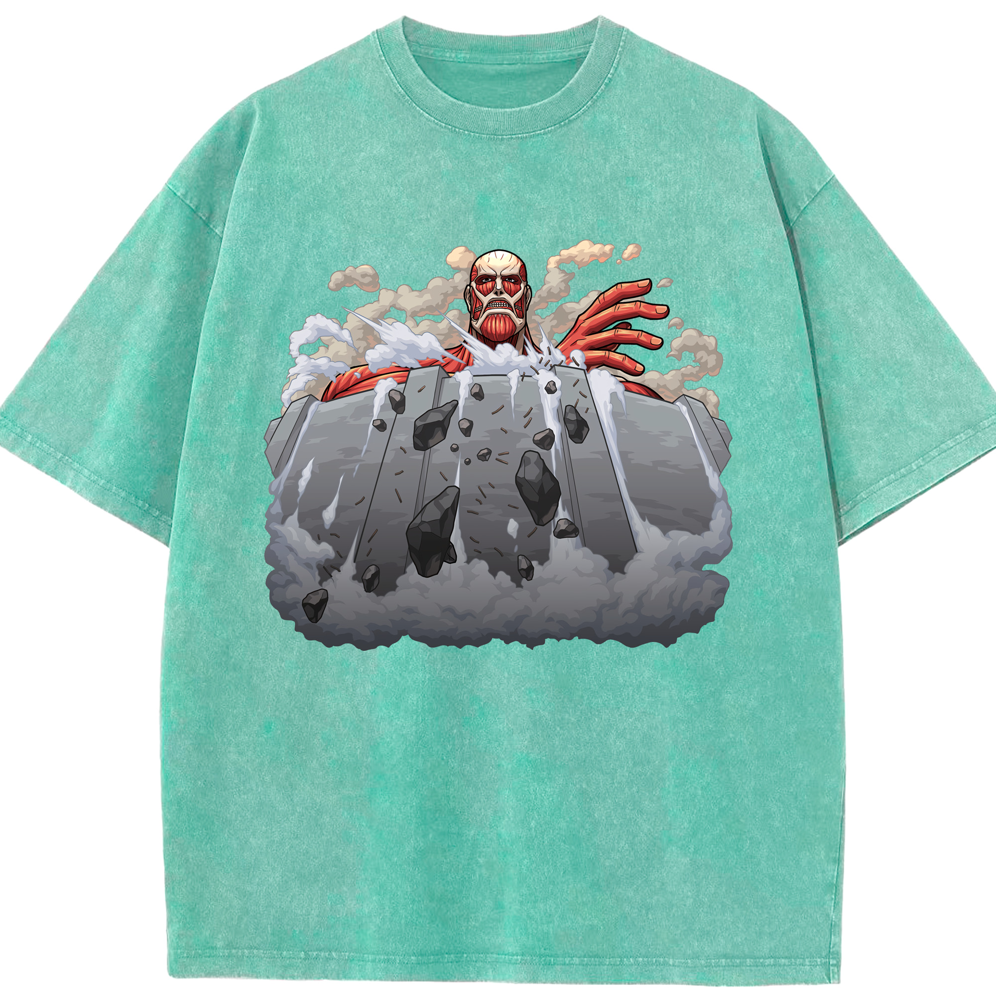 （画像用） 進撃の巨人 Attack on Titan 綿100% ヴィンテージ風 半袖Tシャツ（フロントプリント）